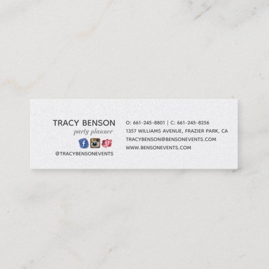 Gold Damask Pineapple Mini Visitekaartje (Achterkant)