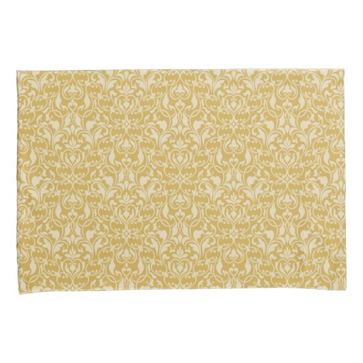 Gold Damask Print Kussensloop Set (Voorkant-Rechts)