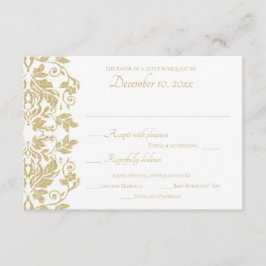 Gold Damask-respons RSVP Kaartje