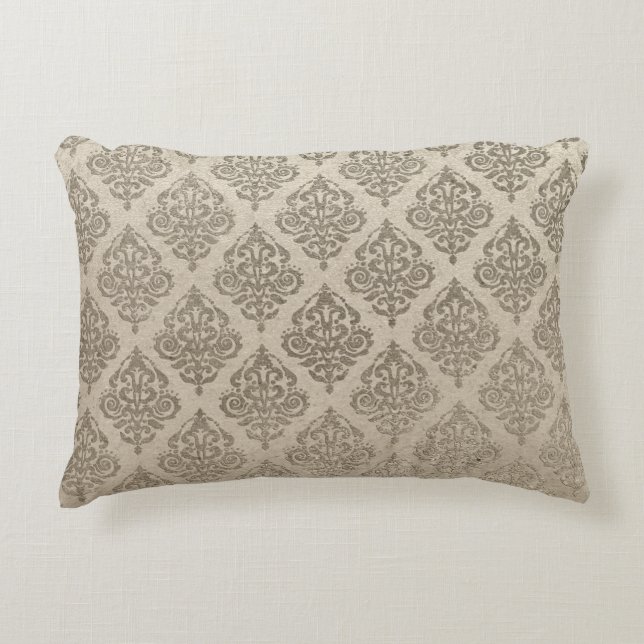 Gold Damask Retangle Pillow Accent Kussen (Voorkant)