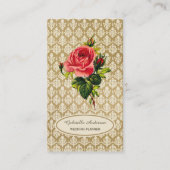  Gold Damask Roze Rose Event Planner Visitekaartje (Voorkant)