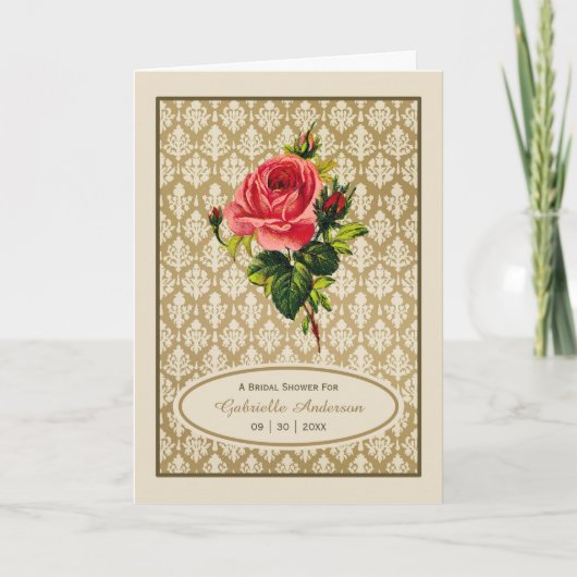  Gold Damask roze Rose Vrijgezellenfeest (Voorkant)