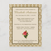 Gold Damask roze Rose Vrijgezellenfeest Uitnodiging Briefkaart (Voorkant)