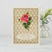  Gold Damask Roze Vrijgezellenfeest Kaart (Staand voorkant)