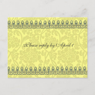 Gold Damask rsvp Uitnodiging Briefkaart