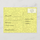 Gold Damask rsvp Uitnodiging Briefkaart (Achterkant)