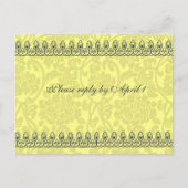 Gold Damask rsvp Uitnodiging Briefkaart (Voorkant)