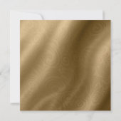 Gold Damask Silk Posh Wedding Invitation Kaart (Achterkant)