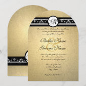 Gold Damask Swirls Weddenschap 5x7 Kaart (Voorkant / Achterkant)
