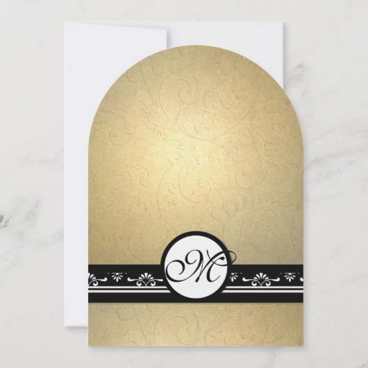 Gold Damask Swirls Weddenschap 5x7 Kaart (Achterkant)