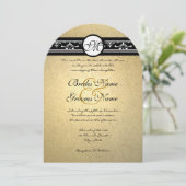 Gold Damask Swirls Weddenschap 5x7 Kaart (Staand voorkant)