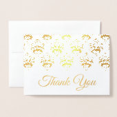 Gold Damask Trim Hartelijk dank Folie Kaarten (Voorkant met envelop)