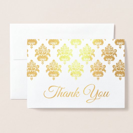 Gold Damask Trim Hartelijk dank Folie Kaarten (Voorkant met envelop)