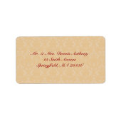 Gold Damask-verzendadres label (Voorkant)