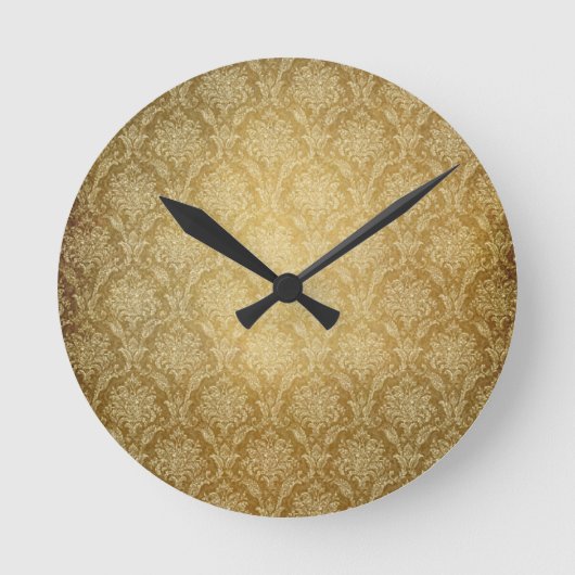 Gold Damask-wandklok Ronde Klok (Voorkant)