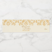  Gold Damask Waterfles Etiket (Enkel label)
