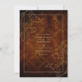 Gold  Damask Wedding Kaart (Voorkant)