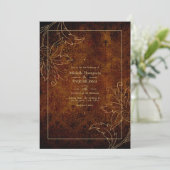 Gold  Damask Wedding Kaart (Staand voorkant)