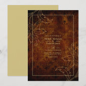 Gold  Damask Wedding Kaart (Voorkant / Achterkant)
