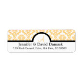 Gold Damask Wedding Monogram Labels {niet metaal} (Voorkant)