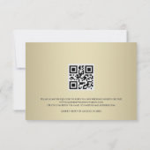 Gold Damask Wedding RSVP Response Kaart (Achterkant)