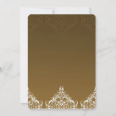 Gold Damask Wedding Uitnodiging (Achterkant)