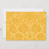 Gold Damask Wedding-uitnodigingen Kaart (Achterkant)