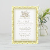Gold Damask Wedding-uitnodigingen Kaart (Staand voorkant)