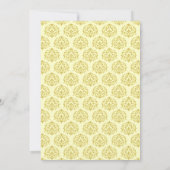 Gold Damask Wedding-uitnodigingen Kaart (Achterkant)