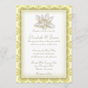 Gold Damask Wedding-uitnodigingen Kaart
