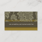 Gold Damask Wedding Website Visitekaartje Informatiekaartje (Achterkant)