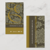 Gold Damask Wedding Website Visitekaartje Informatiekaartje (Voorkant / Achterkant)