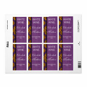 Gold Damask Wedding Wine Labels (Full Sheet)