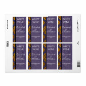 Gold Damask Wedding Wine Labels (Full Sheet)