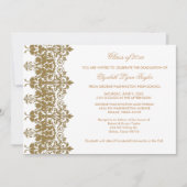 Gold Damask & White Afstuderen aangekondigd Kaart (Voorkant)