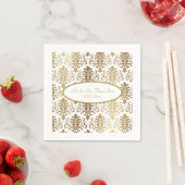 Gold Damask White Script Wedding Elegant Servet (Insitu)