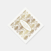 Gold Damask White Script Wedding Elegant Servet (Hoek)