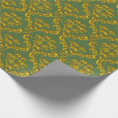 Gold Damaskers op groen Cadeaupapier (Hoek)