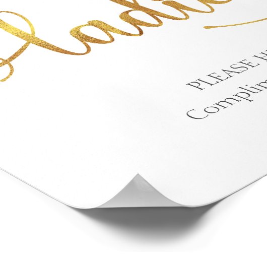 Gold Dames Weddenschap Bathroom Basket Sign Poster (Hoek)