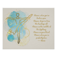 Gold Dancer Line Art Rumi Quote
