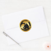 GOLD DANCING DOLPHINS RONDE STICKER (Envelop)