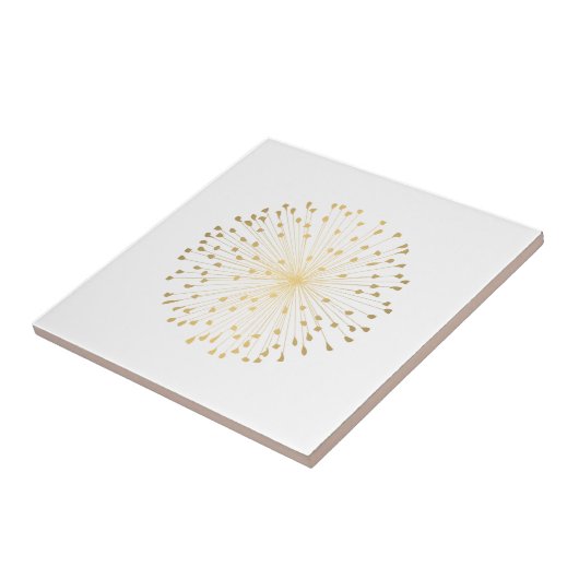 Gold Dandelion Starburst Tegeltje (Zijkant)