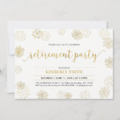 Gold Dandelion | Stijlvolle moderne Pensioenpartij Kaart (Voorkant)