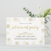 Gold Dandelion | Stijlvolle moderne Pensioenpartij Kaart (Staand voorkant)