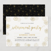 Gold Dandelion | Stijlvolle moderne Pensioenpartij Kaart (Voorkant / Achterkant)