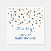 Gold Dark Navy Blue Confetti Baby shower Servet (Voorkant)