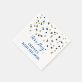 Gold Dark Navy Blue Confetti Baby shower Servet (Hoek)