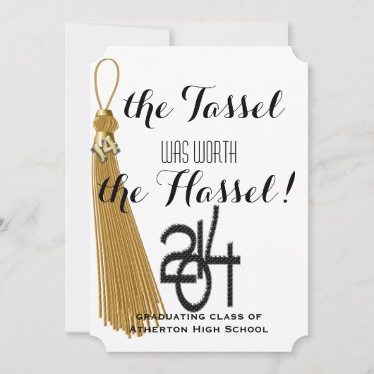 Gold Dated Tassel Worth of the Hassle Afstuderen Kaart (Voorkant)