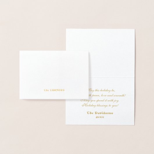 Gold de mooiste tijd van het jaarmonogram folie kaarten (Display)