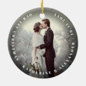  Gold Deco Festive Foliage Holiday Foto Keramisch Ornament (Achterkant)